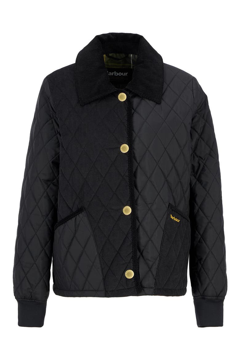 Marla Cropped Quilted Jacket, Alternate, color, BLACK/ CLASSIC