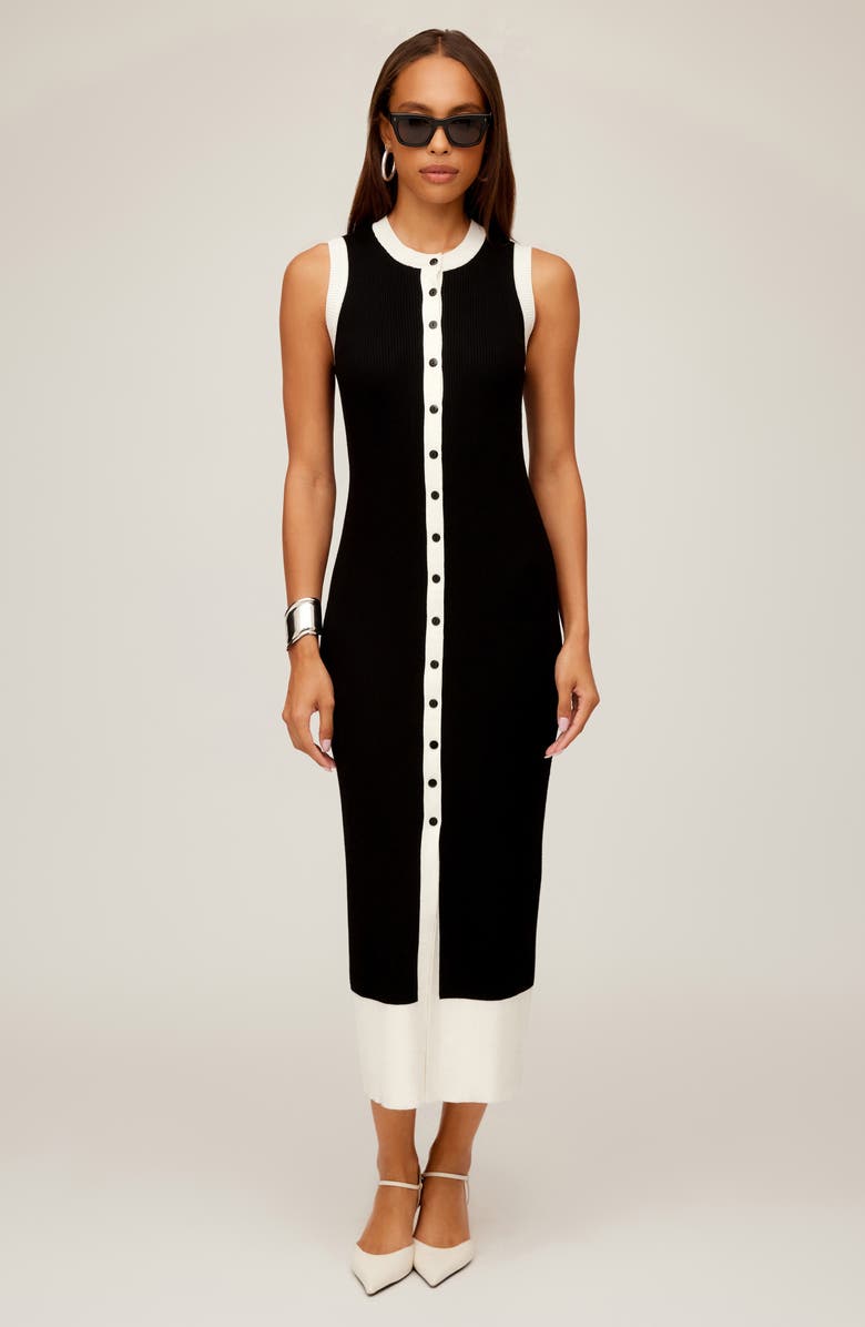 FIFTEEN TWENTY Maves Contrast Trim Sleeveless Midi Sweater Dress, Alternate, color, 