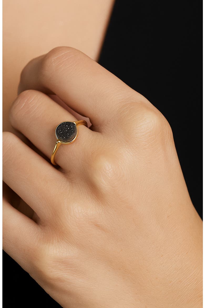 Semi-Precious Drusy Ring, Alternate, color, GOLD