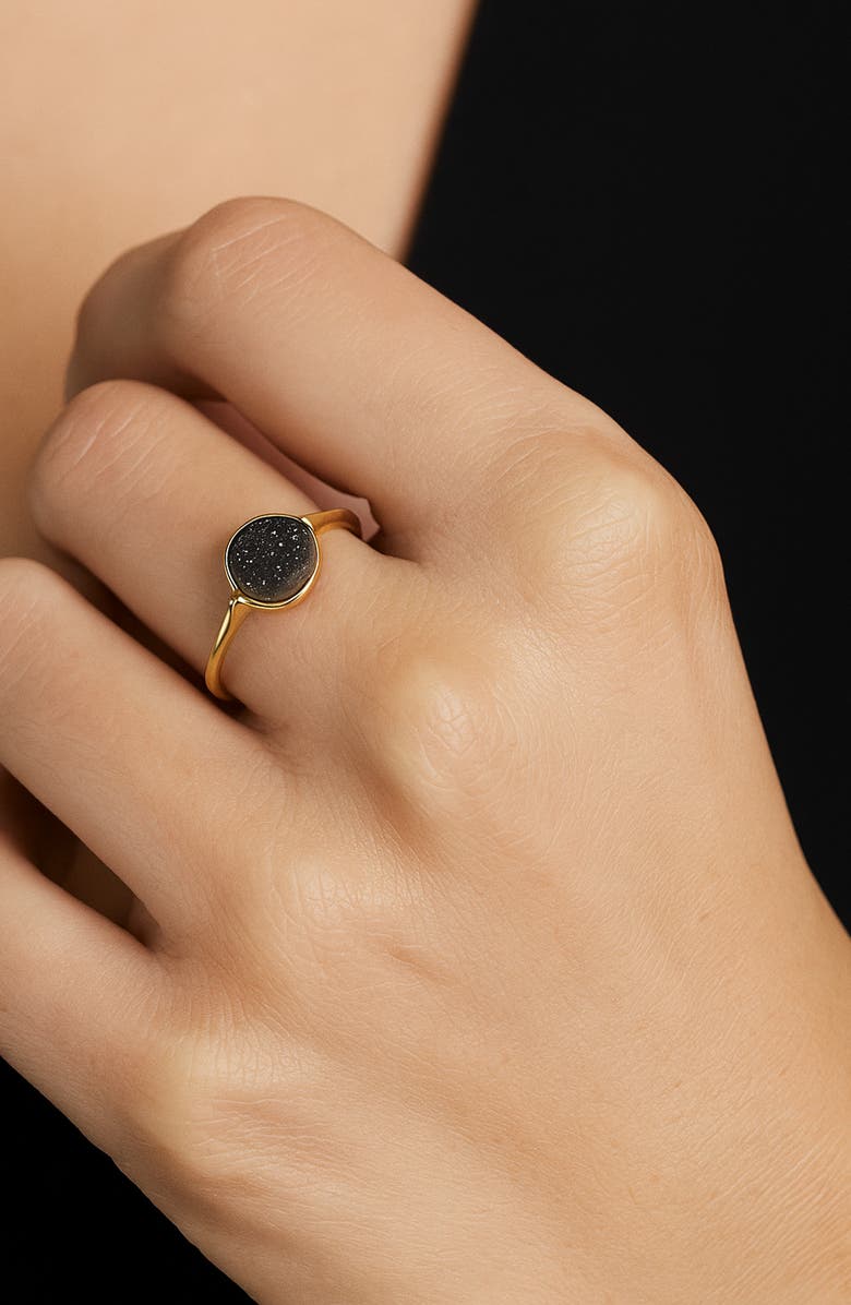 Covet Semi-Precious Drusy Ring, Alternate, color, Gold