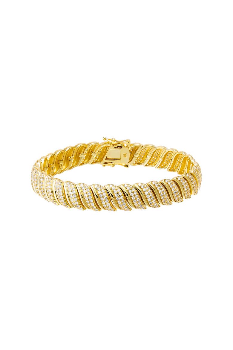 Fancy Pave Tennis Link Bracelet, Main, color, Gold