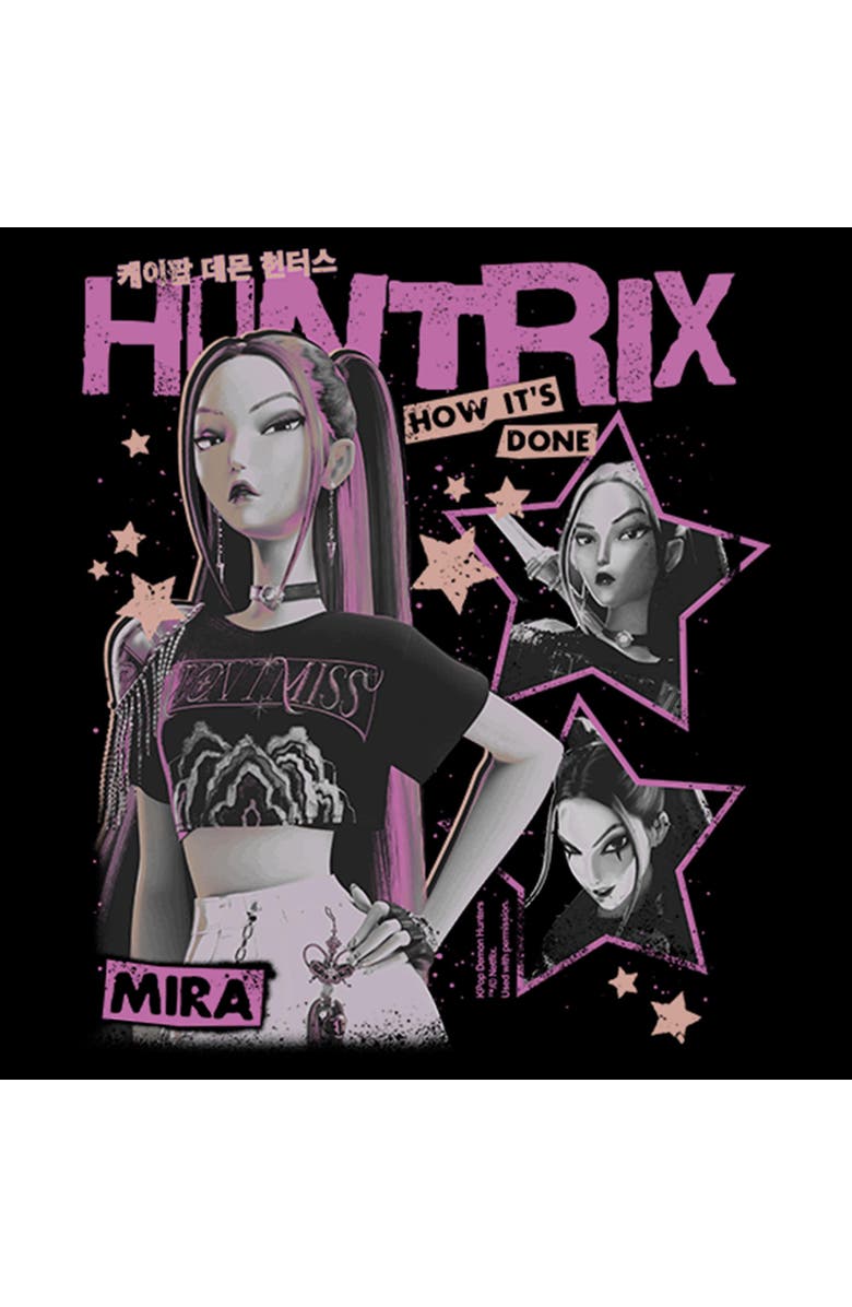 KPop Demon Hunters Girl's KPop Demon Hunters Show How It's Done Mira Stars Graphic T-Shirt, Alternate, color, Black