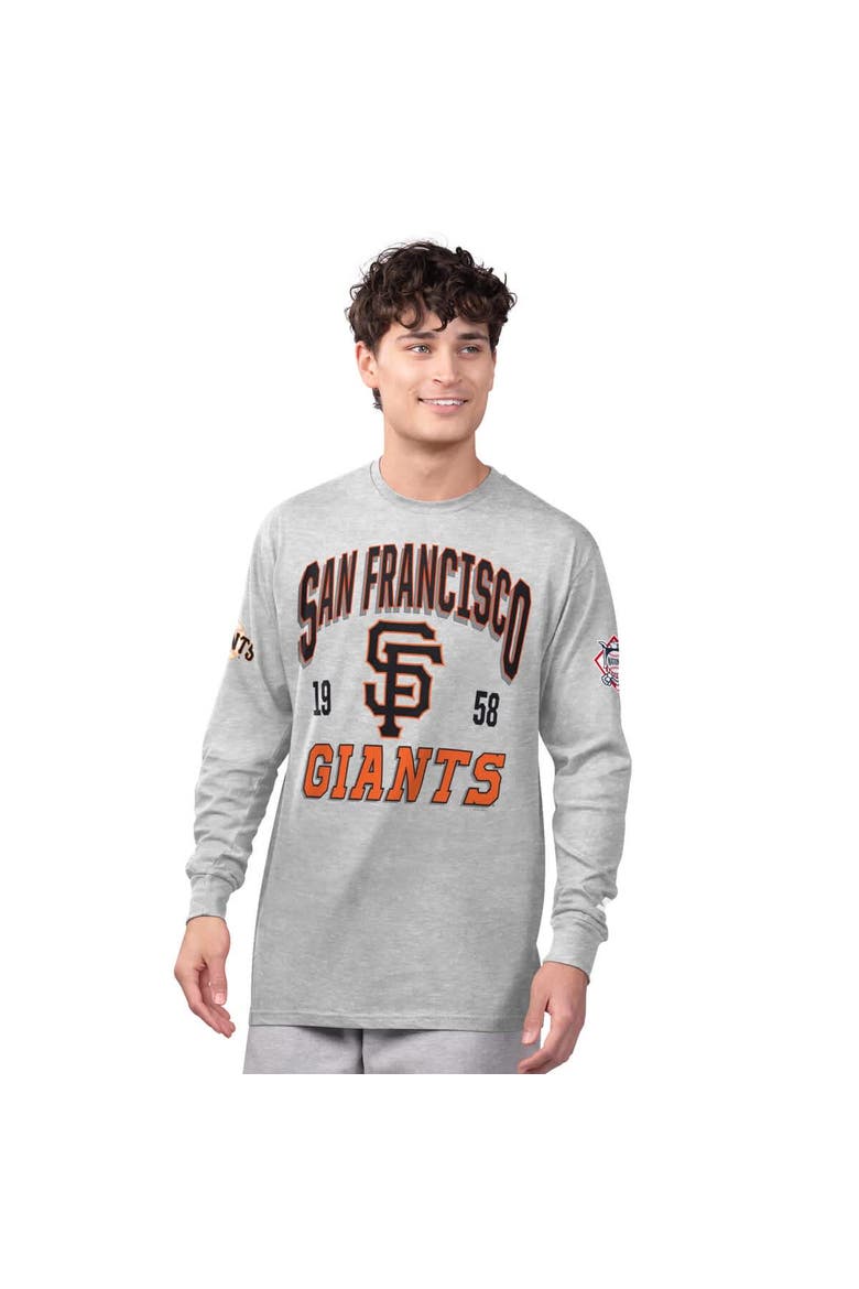 Men's Starter  Heather Gray/Black San Francisco Giants Two-Pack Long Sleeve & Short Sleeve T-Shirt Set, Alternate, color, Black