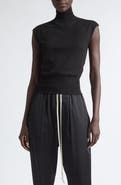 Rick Owens Cap Sleeve Wool Turtleneck Sweater