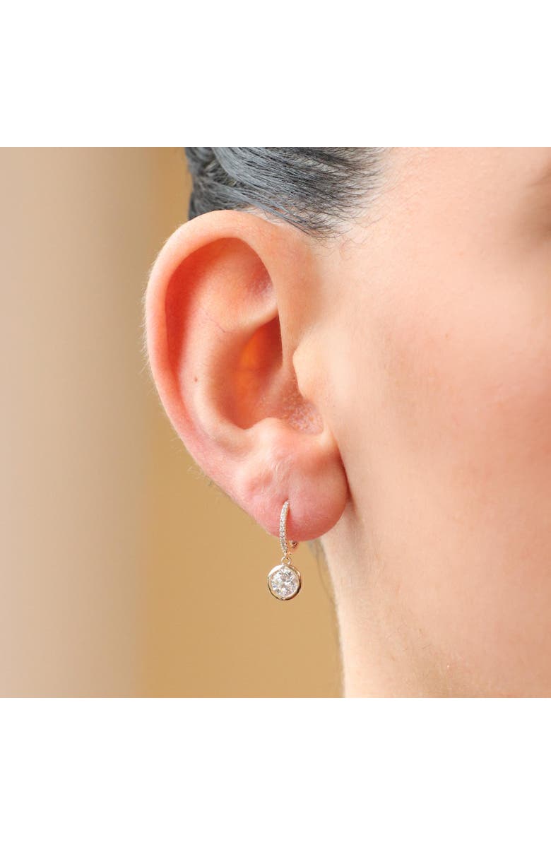 The Lovery Fine Jewelry Lab Grown Diamond Round Bezel Drop Earrings, Alternate, color, 14K Yellow Gold