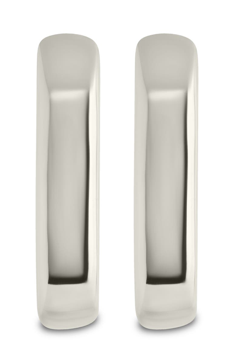 Sterling Forever Annika Polished Square Huggie Hoop Earrings, Alternate, color, Silver