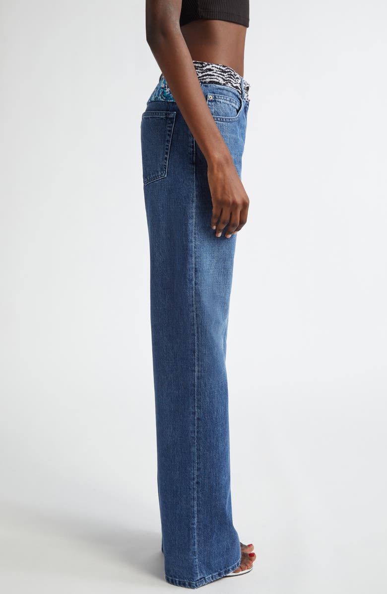 Missoni Knit Waistband Wide Leg Jeans, Alternate, color, 