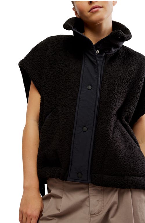 Free People Scout It Out Fleece Vest In Black
