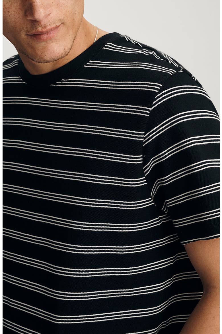 Regular Fit Stripe Cotton T-Shirt, Alternate, color, BLACK