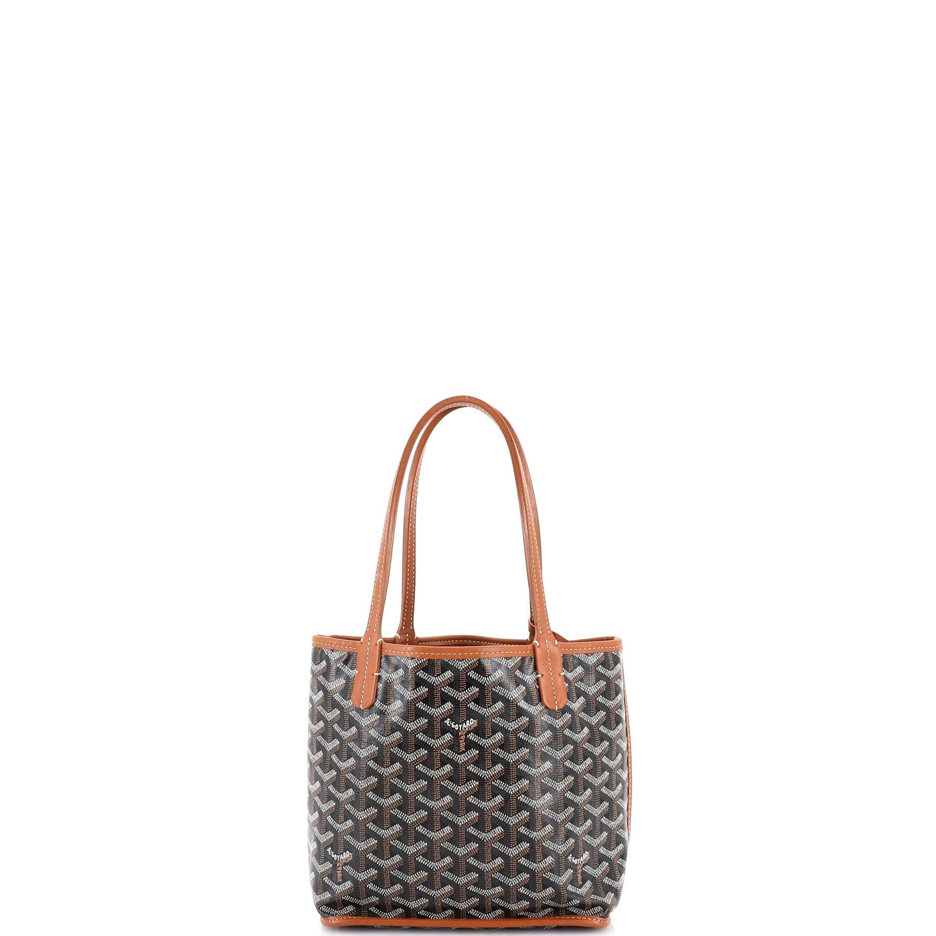 Pre-Owned Goyard Anjou Reversible Tote Coated Canvas Mini, Alternate, color, Brown