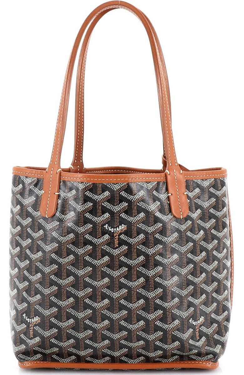 Pre-Owned Goyard Anjou Reversible Tote Coated Canvas Mini, Alternate, color, Brown