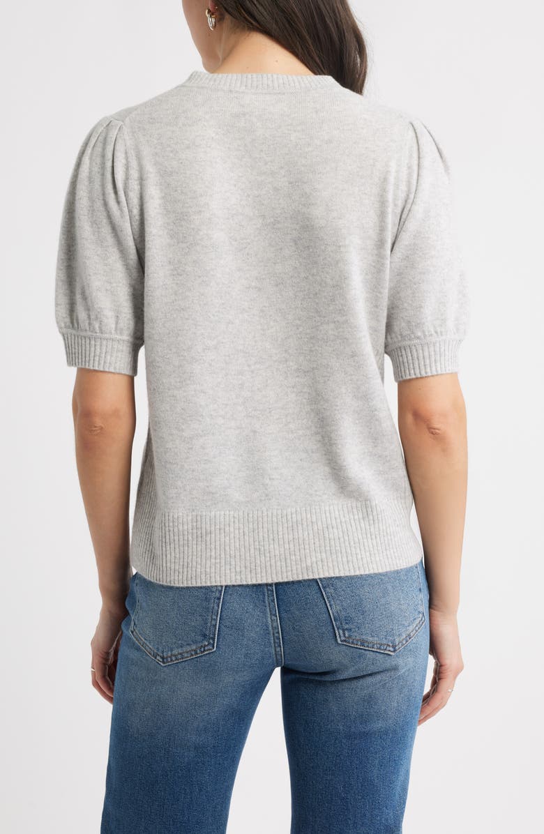 Caslon<sup>®</sup> Puff Sleeve Wool & Cashmere Sweater, Alternate, color, Grey Light Heather