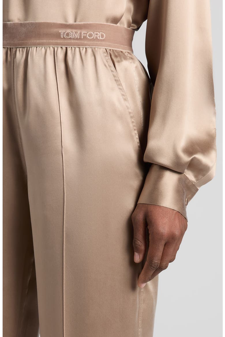 Silk Satin Pajama Pants, Alternate, color, DESERT TAUPE