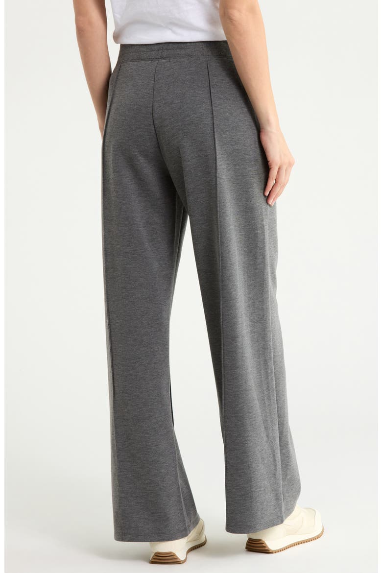 Pleated Wide Leg Knit Pants, Alternate, color, CHARCOAL