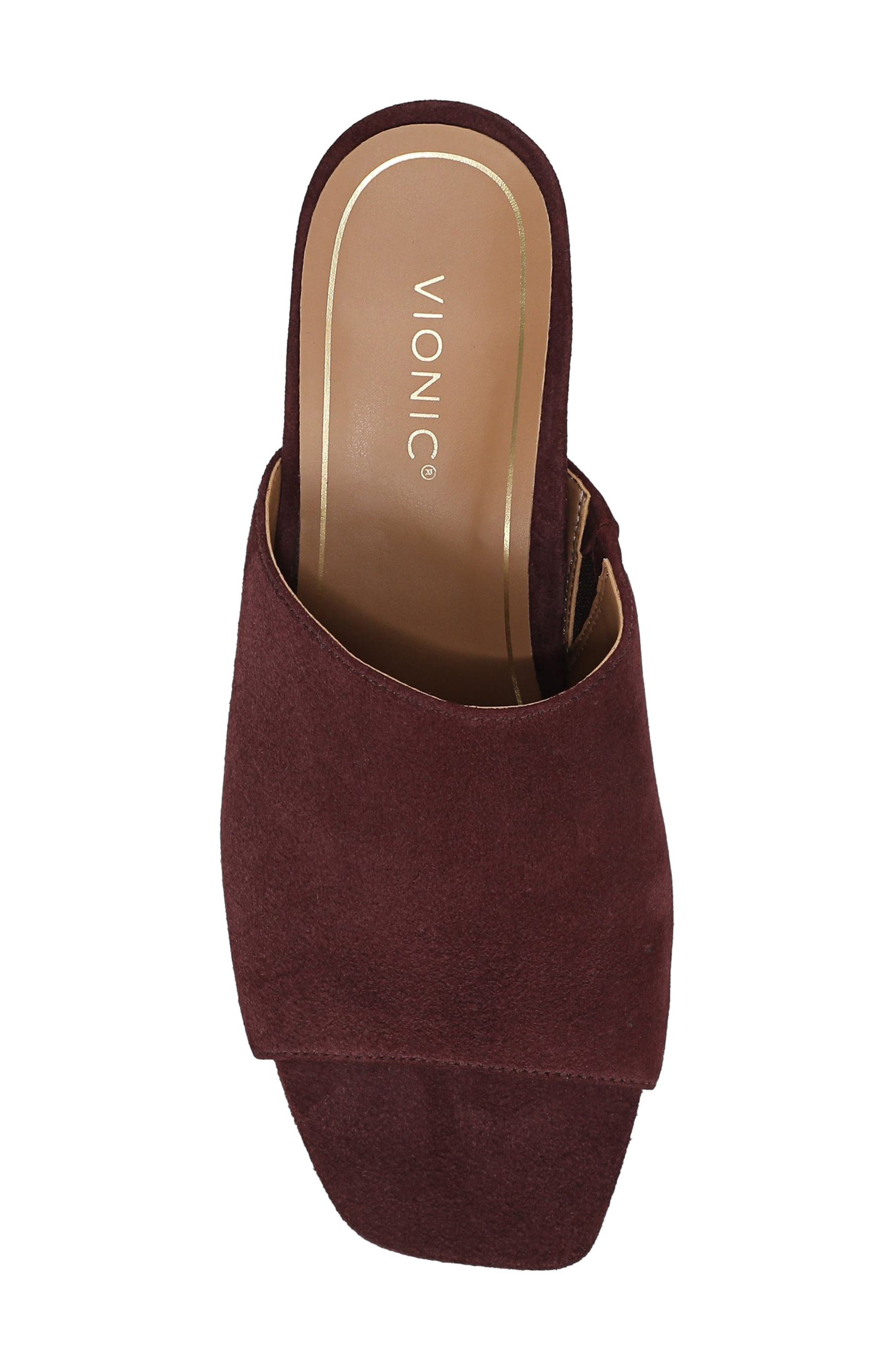 Vionic Charlie Slide Sandal, Alternate, color, Mulled Wine Suede