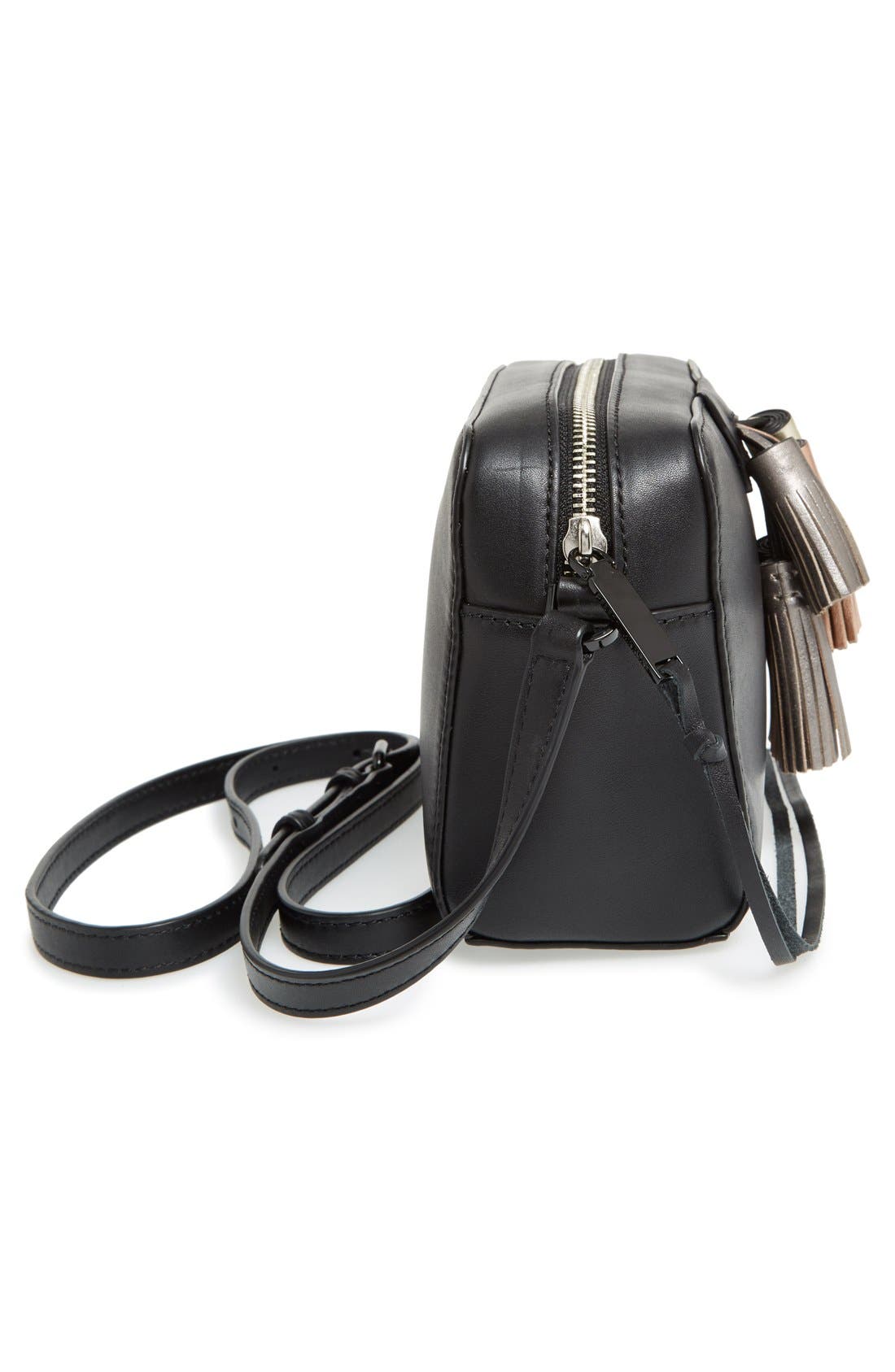 'Mini Sofia' Crossbody Bag, Alternate, color, BLACK METALLIC/ BLACK