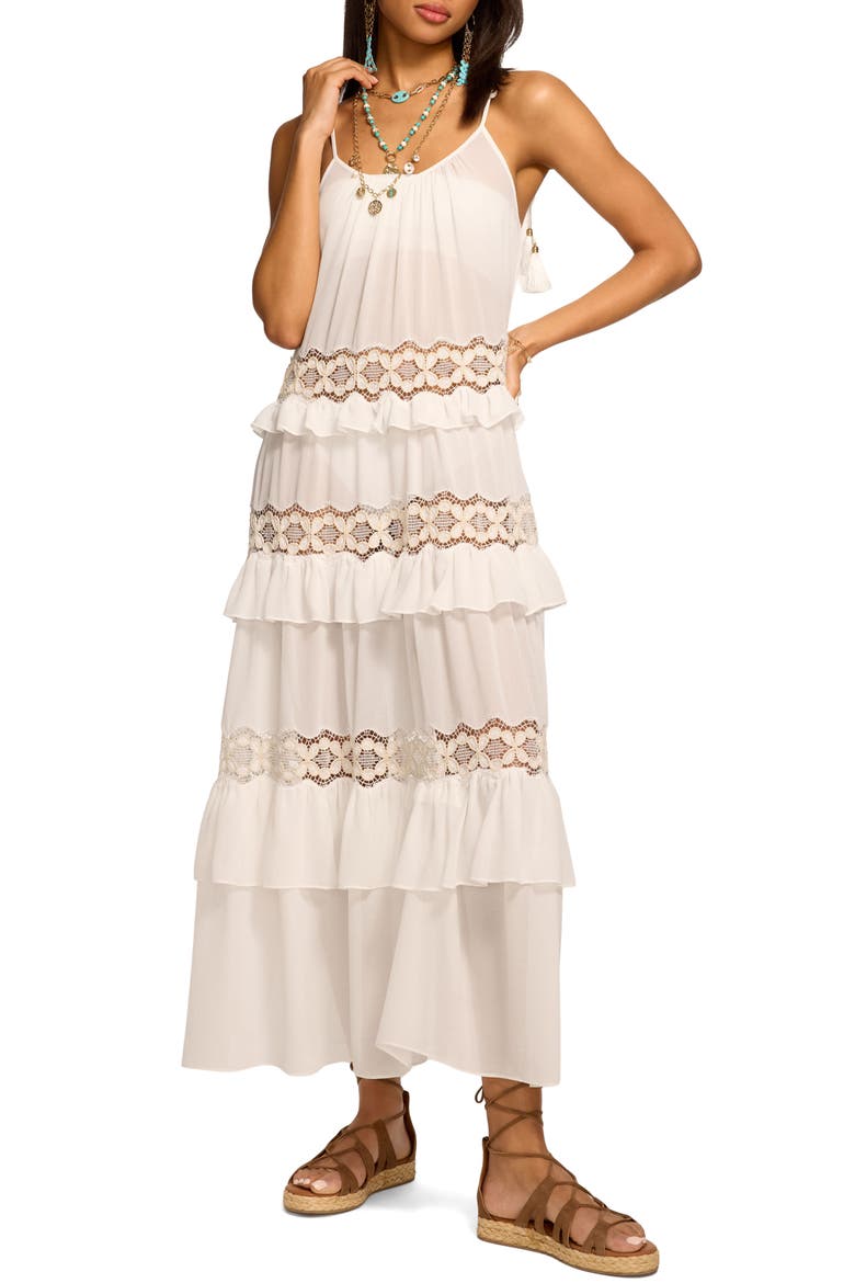 Lisbeth Ruffle Maxi Dress, Main, color, WHITE