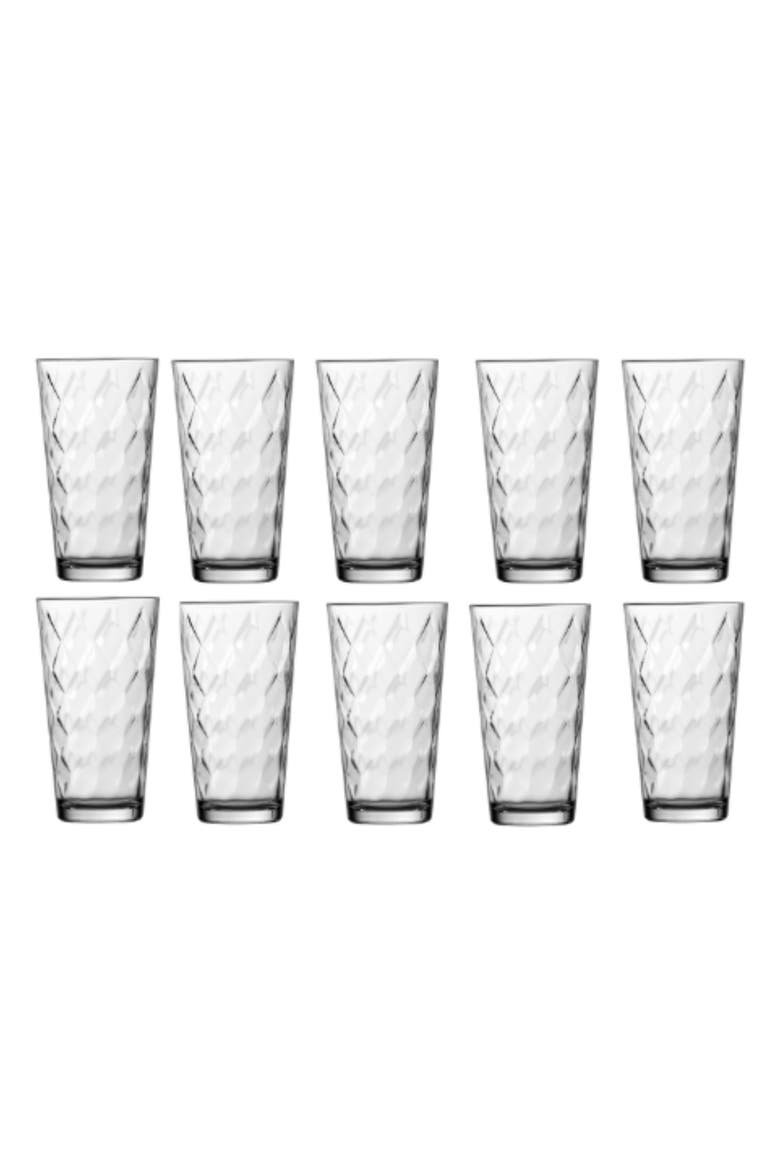 Ornamento Rombo Set of 12 Mixing Glasses, Main, color, CLEAR