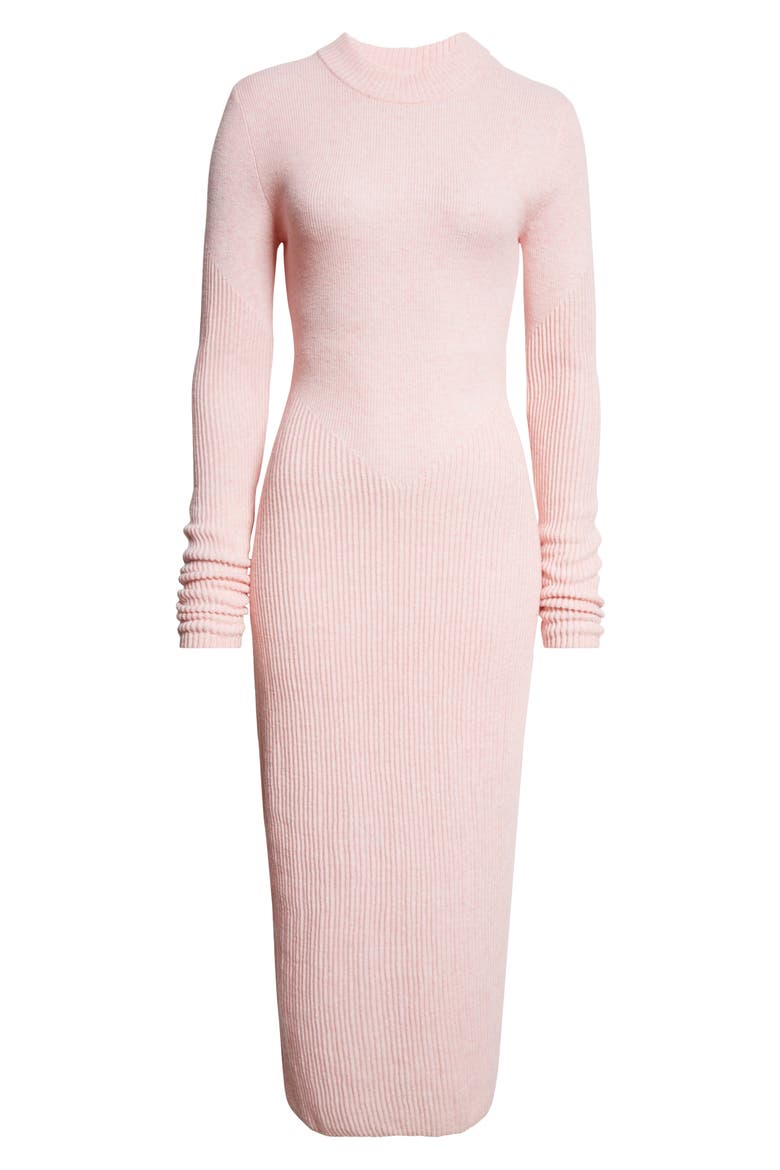 Ramona Long Sleeve Wool Blend Rib Sweater Dress, Main, color, CHERRY BLOSSOM