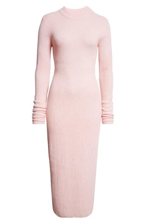 Ramona Long Sleeve Wool Blend Rib Sweater Dress