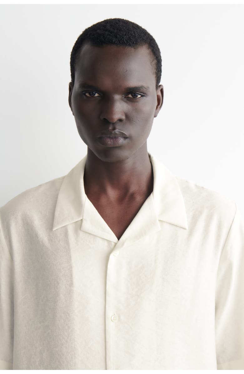 COS Camp-collar Shirt, Alternate, color, Cream