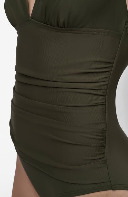 Dkny Halter One-piece Swimsuit In Green