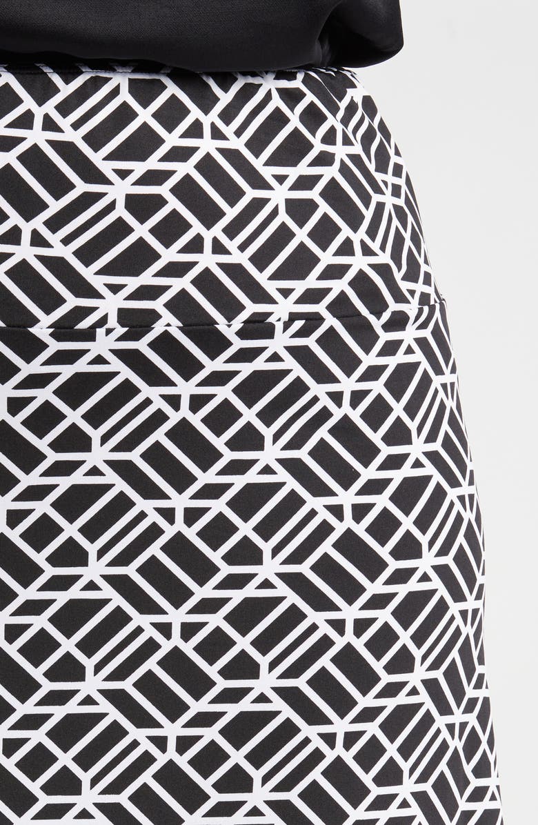24seven Comfort Apparel Geometric Print Jersey Midi Skirt, Alternate, color, 