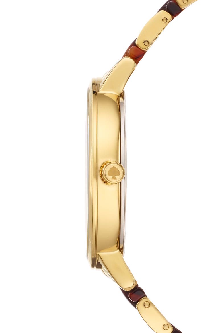 'gramercy' resin link bracelet watch, 38mm, Alternate, color, GOLD/ TORTOISE