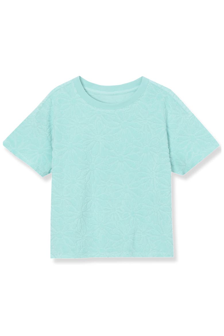 Girls Terry T-Shirt, Alternate, color, Baja Blue Daisies
