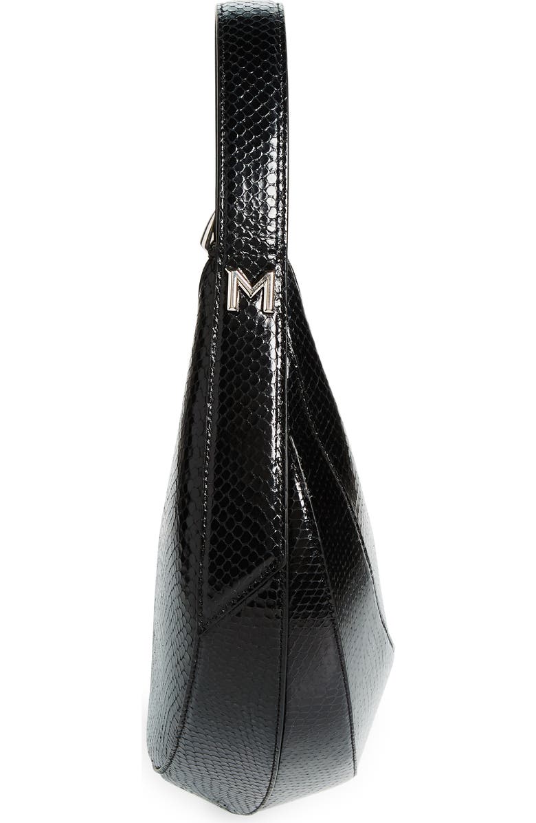 MUGLER Spiral Curve 02 Snakeskin Embossed Leather Shoulder Bag, Alternate, color,