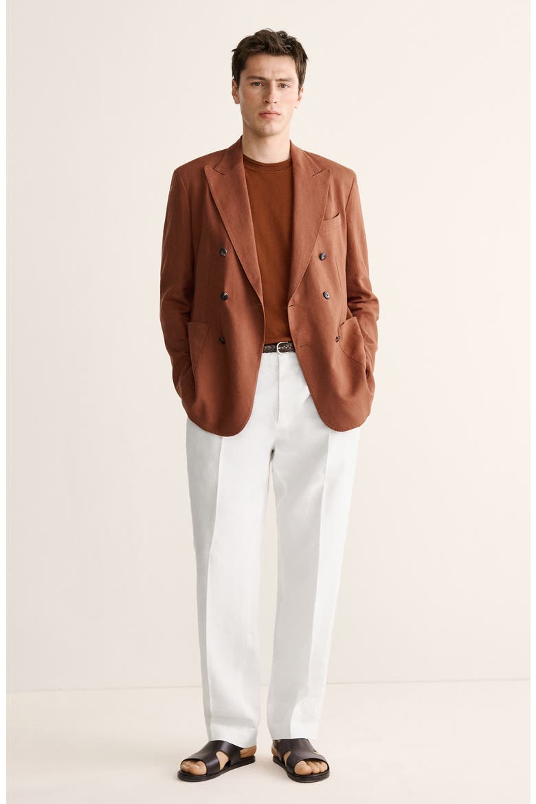 Linen Regular Fit Pants, Alternate, color, OFF WHITE