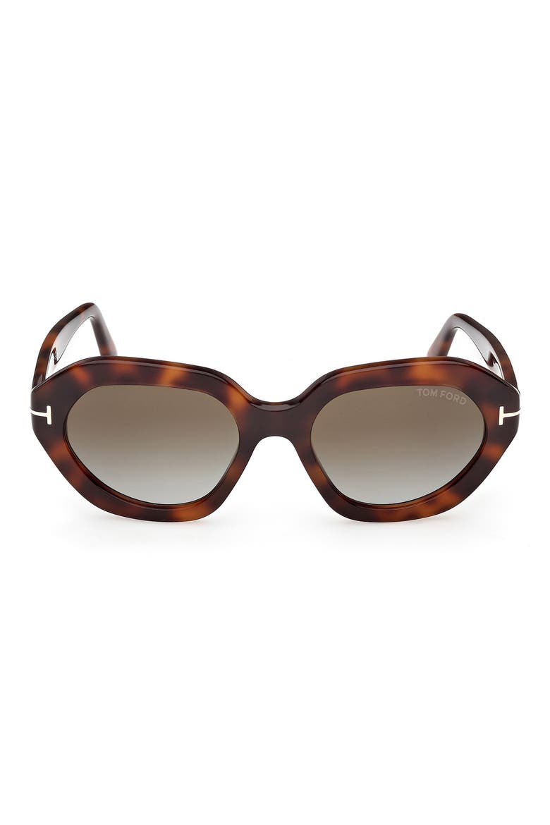Meryl 53mm Gradient Geometric Sunglasses, Main, color, BLONDE HAVANA / GRADIENT GREEN