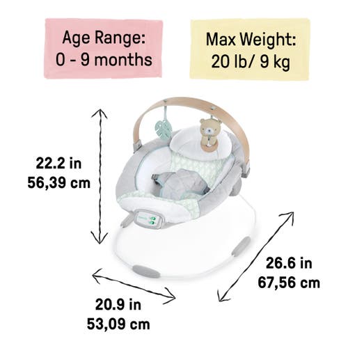 Ingenuity Cozy Spot Soothing Baby Bouncer With Wooden Toy Arch In Multi