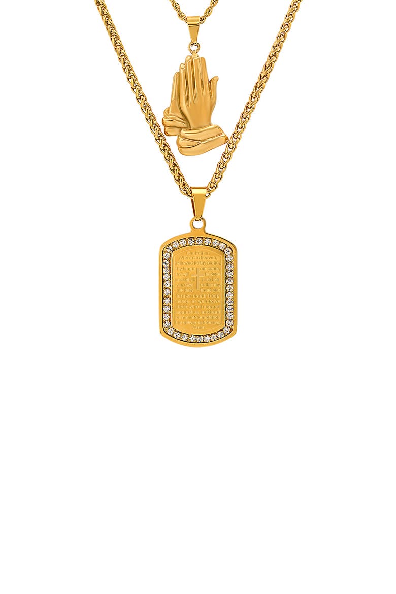 Lord's Prayer Layered Necklace, Alternate, color, YELLOW