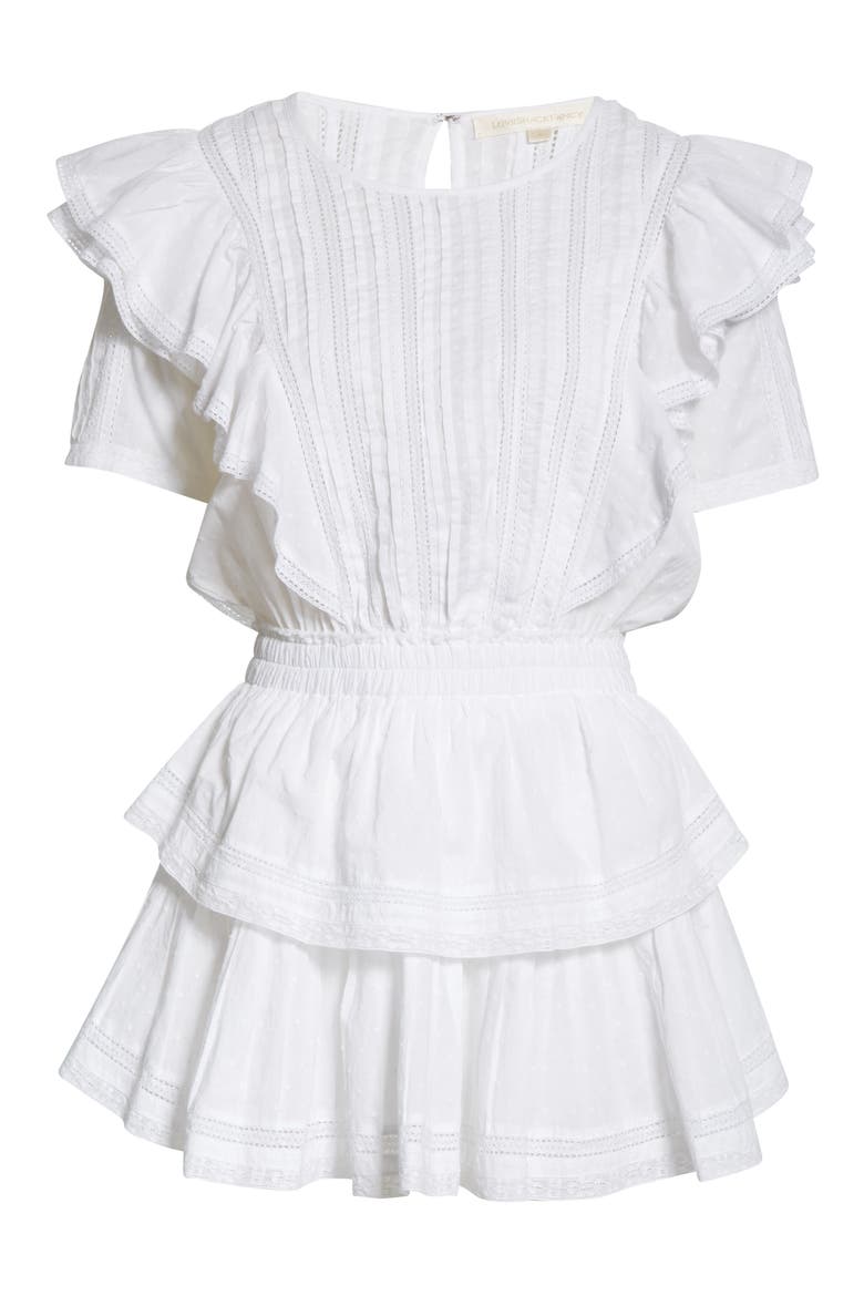 Natasha Ruffle Tiered Minidress, Alternate, color, WHITE