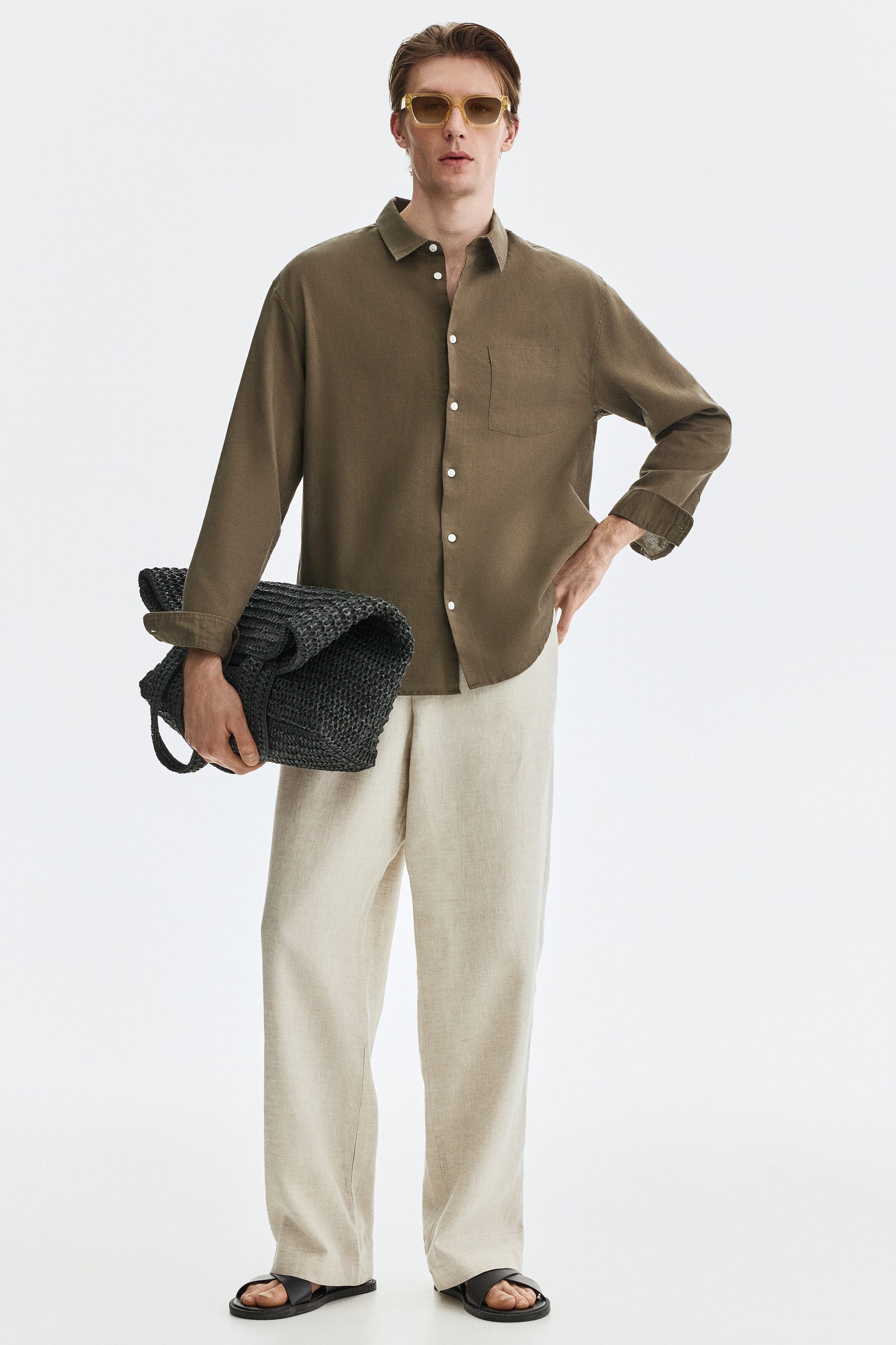 Relaxed-fit linen-blend shirt - image 4