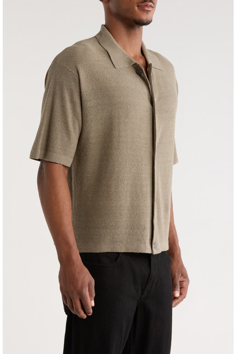 Linen & Silk Blend Button-Up Shirt, Alternate, color, DUSTY BEIGE