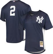Mitchell & Ness Men's Mitchell & Ness Derek Jeter Navy New York Yankees Cooperstown Collection Mesh Batting Practice Button-Up Jersey
