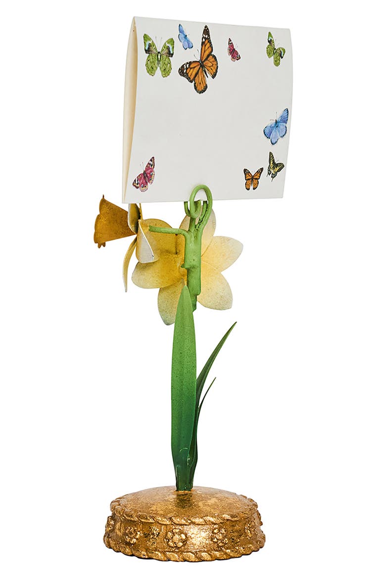 Meadow Walk Iris Place Card Holder, Alternate, color, YELLOW