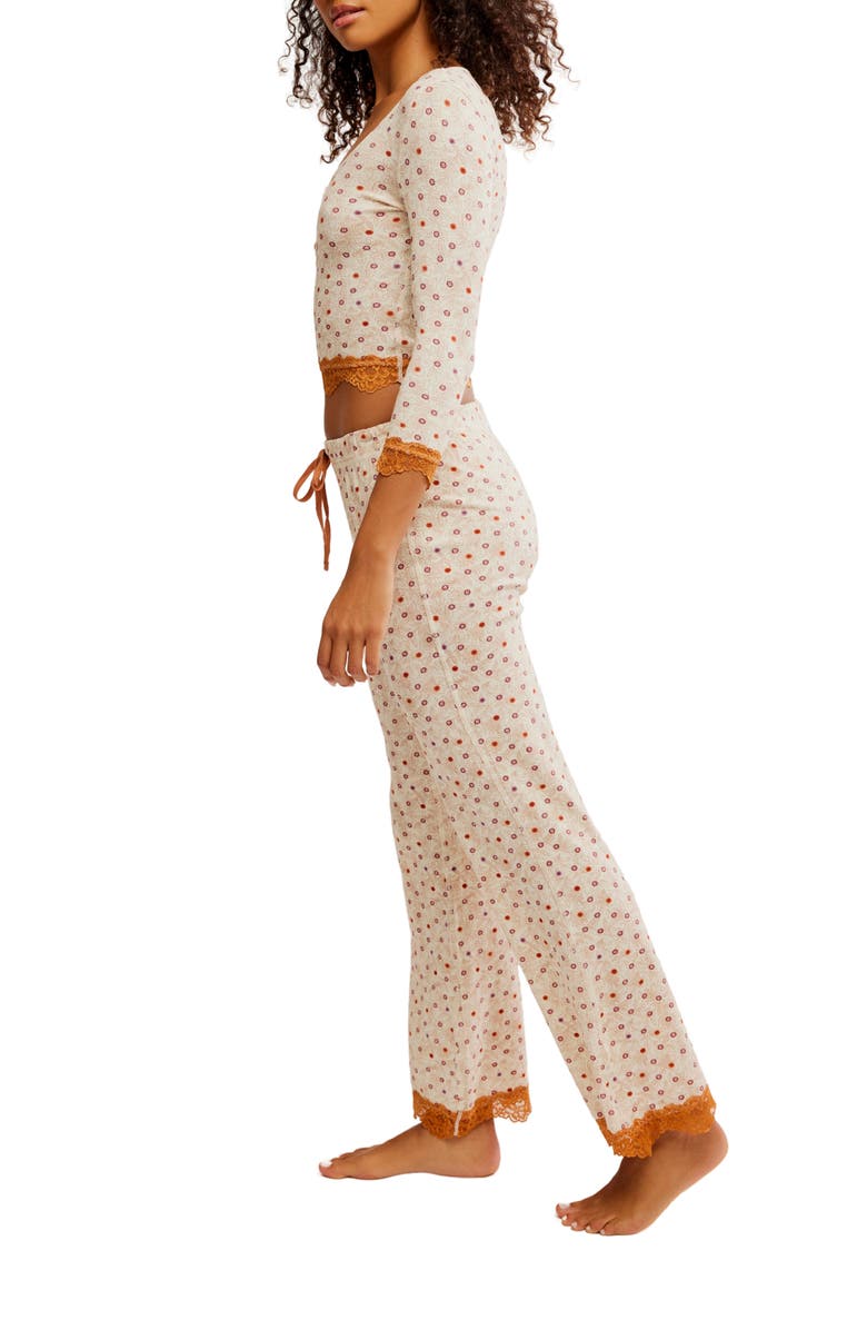 Free People Stolen Dance Pajamas, Alternate, color, Cream Combo