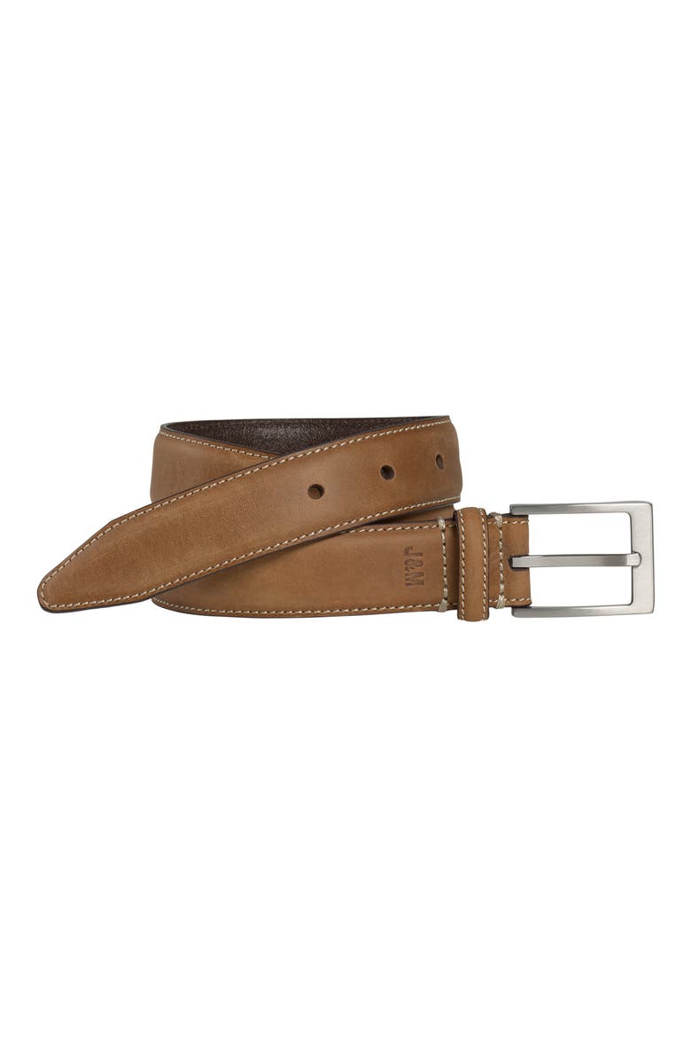 Kids' Leather Belt, Main, color, TAN