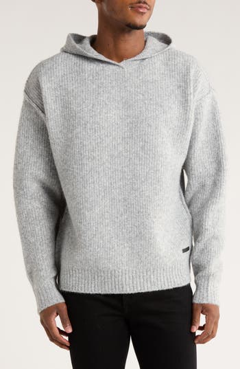 Civil Society Brushed Knit Oversized Hoodie In Gray