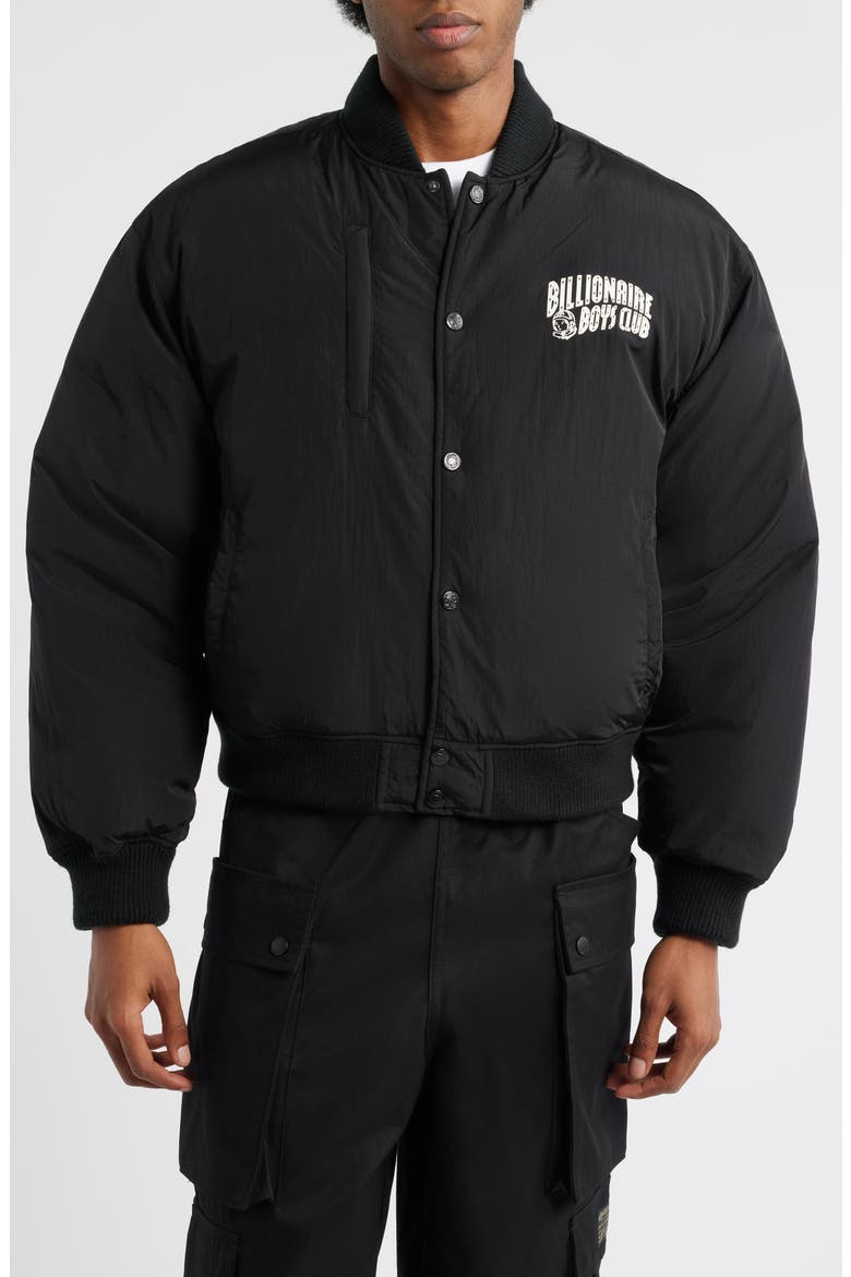 Puffer Baseball Jacket, Alternate, color, BLACK