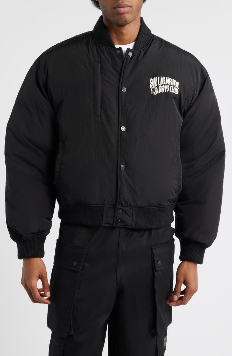 Billionaire Boys Club Puffer Baseball Jacket, Alternate, color, Black