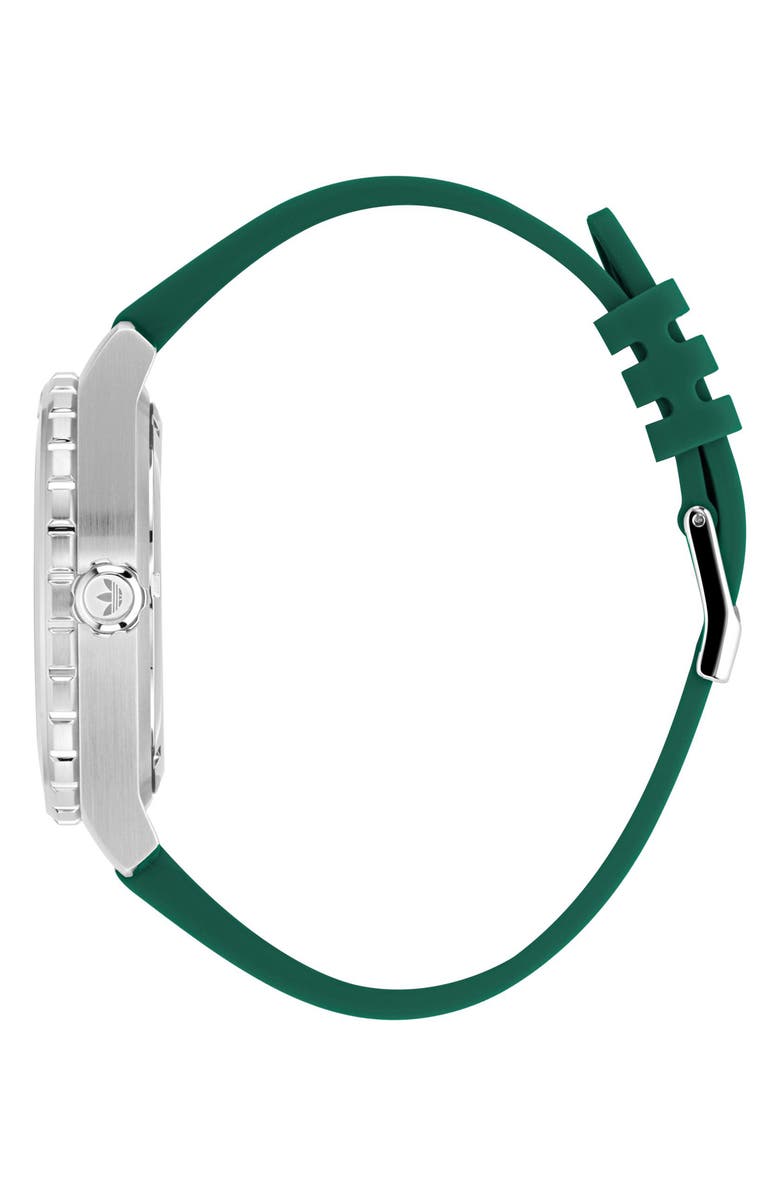 adidas The Discoverer One Green Silicone Strap Watch, 44mm, Alternate, color, Green