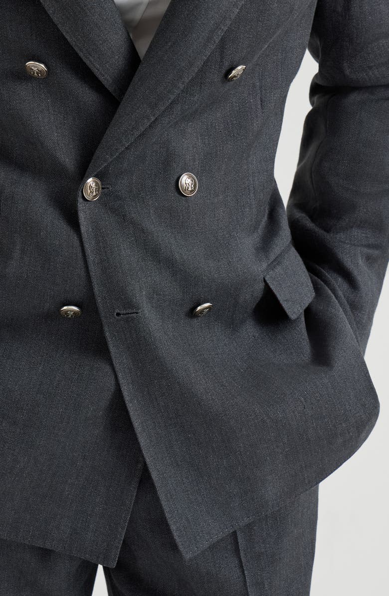 Brunello Cucinelli Chevron deconstructed blazer, Alternate, color, Anthracite