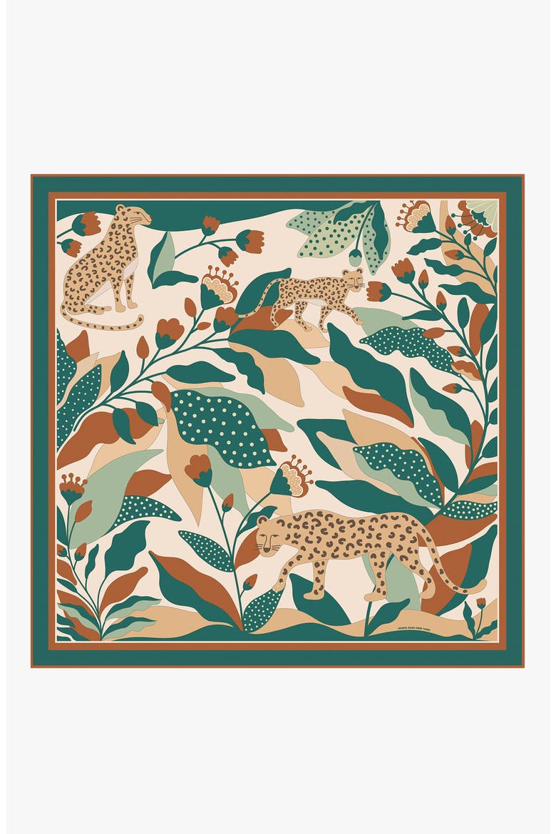 Double Sided Silk Scarf Of Green Wonderland, Main, color, Green