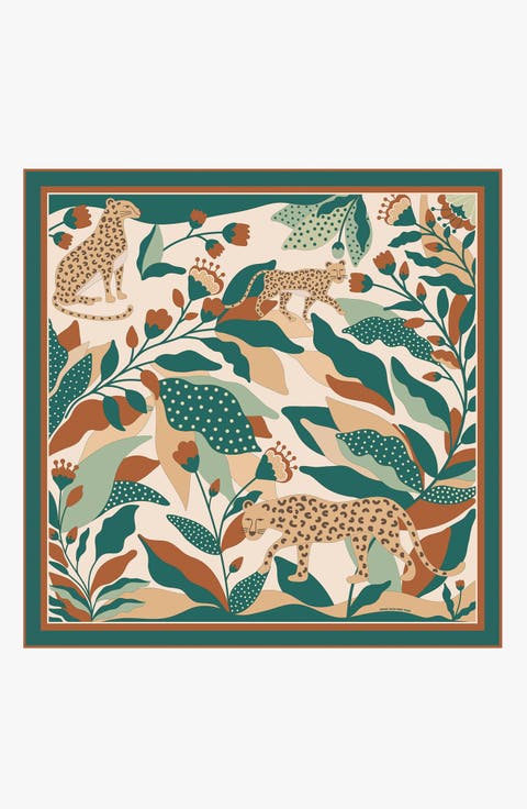 Double Sided Silk Scarf Of Green Wonderland