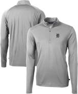 Cutter & Buck Men's Cutter & Buck Gray Detroit Tigers Virtue Eco Pique Recycled Quarter-Zip Pullover Top