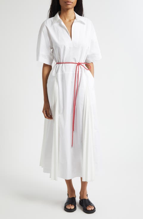 Relaxed Belted Cotton Dress